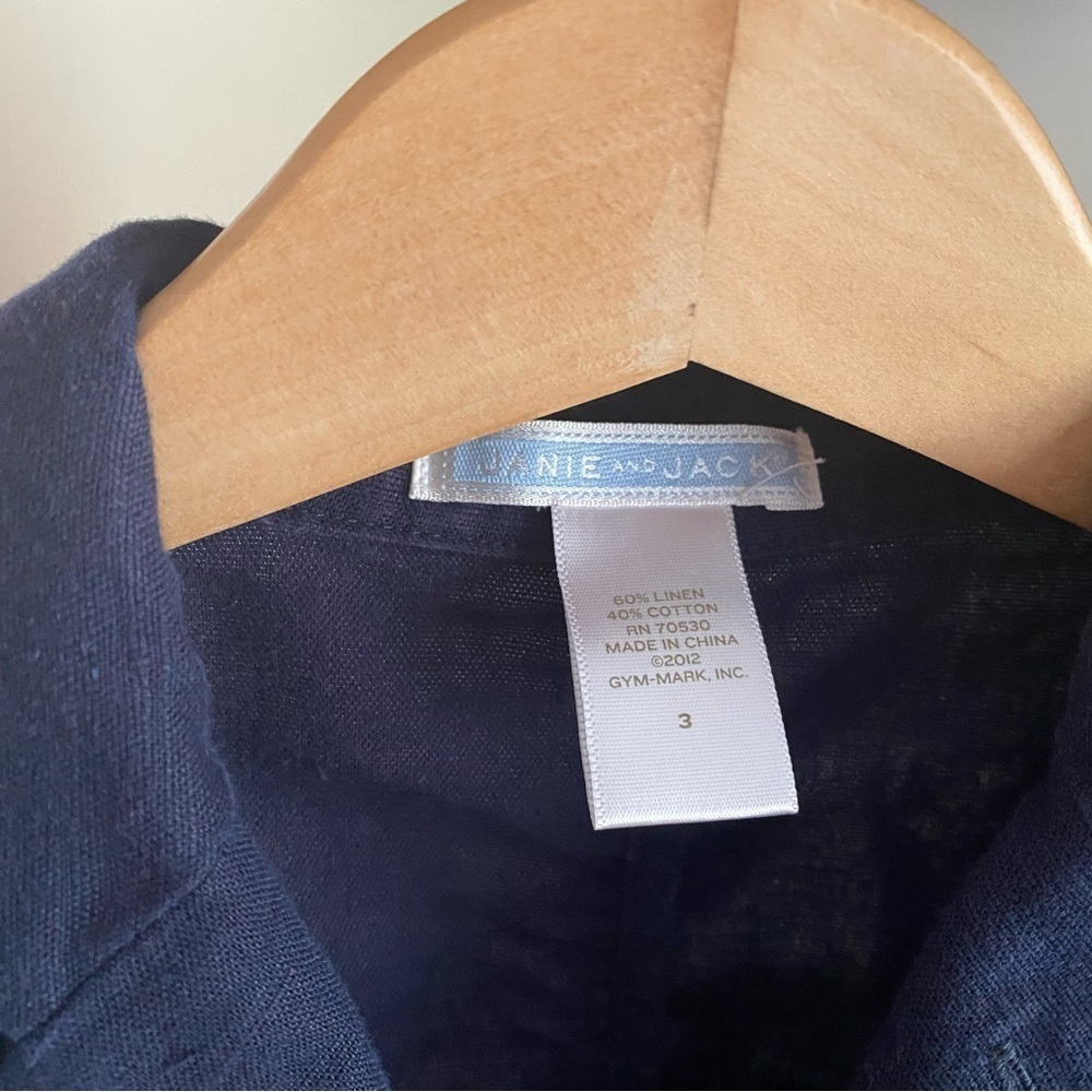 Janie and Jack Navy Blue Linen Cotton Blazer Jacket 3t - Picture 11 of 11